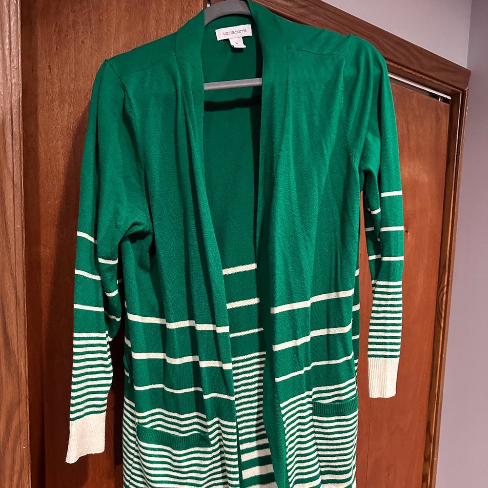 Liz Claiborne Open Front Cardigan Sweater with Tie - XL